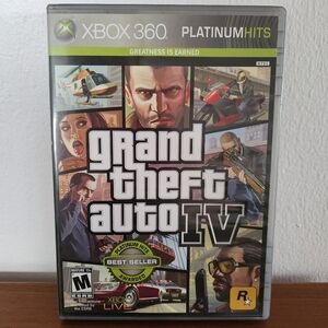 Grand Theft Auto Video Game XBOX 360 Platinum Hits  IV-Rated M-GUC-Map Included